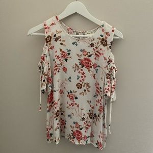 Floral off the shoulder shirt